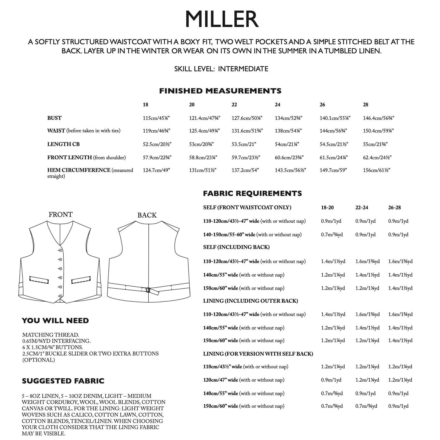Merchant Mills Miller Pattern Uk 18 28 Backcover