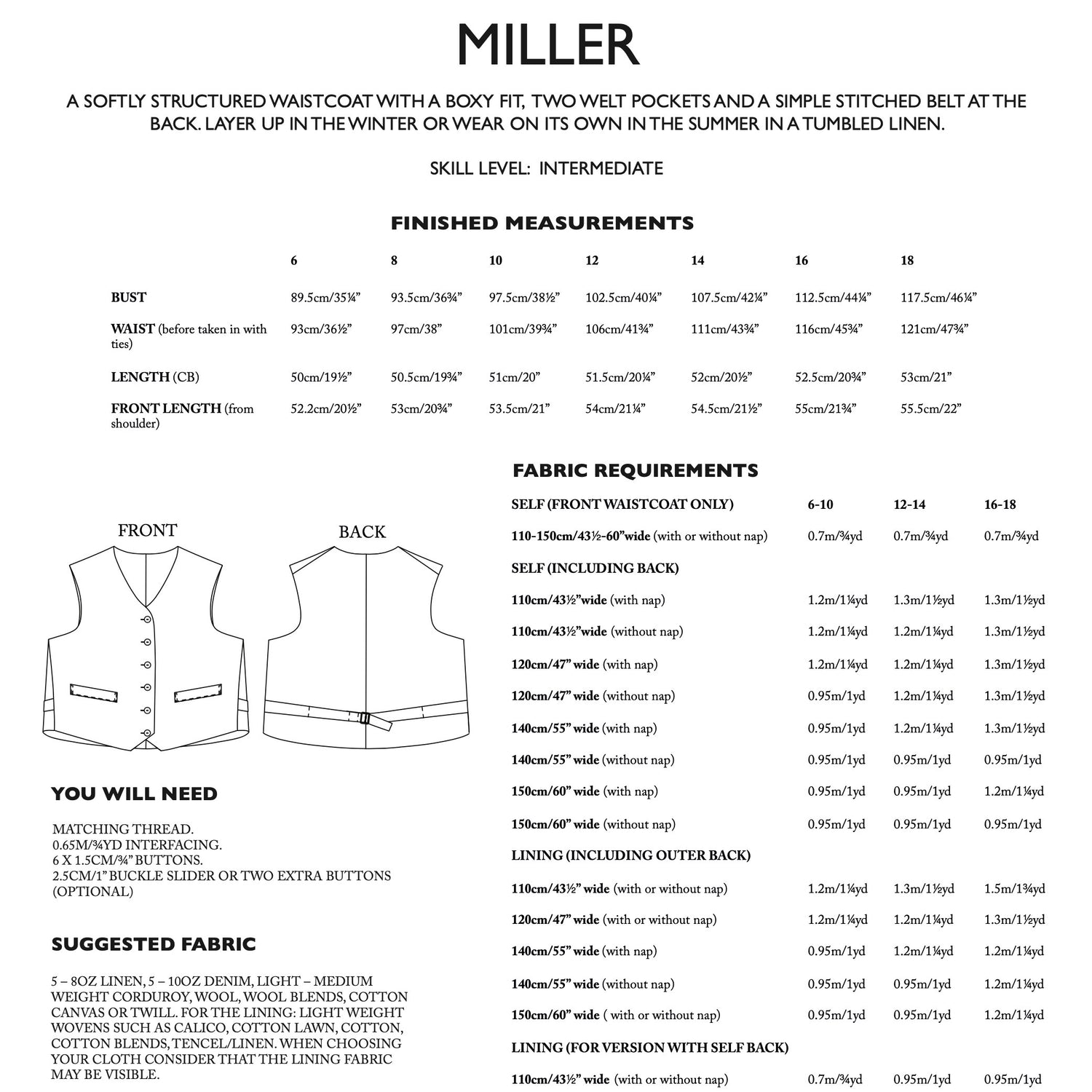 Merchant Mills Miller Pattern Uk 6 18 Backcover