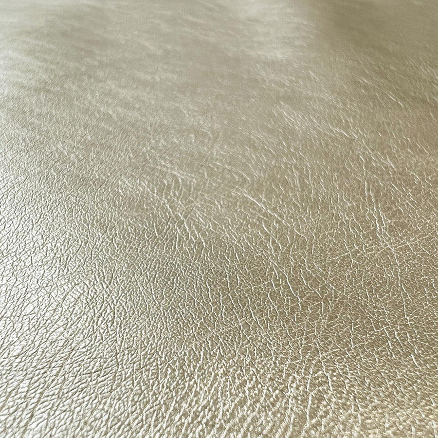 Metallic Leatherette Fabric Dull Gold Champagne Full