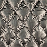 Metallic Marvel Gunmetal Grey Silver Polyester Quilted Black Coating Fabric