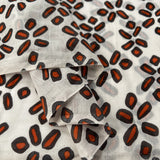 Metric Silk Cotton Orange Cream Abstract Woven Dress Fabric Fold