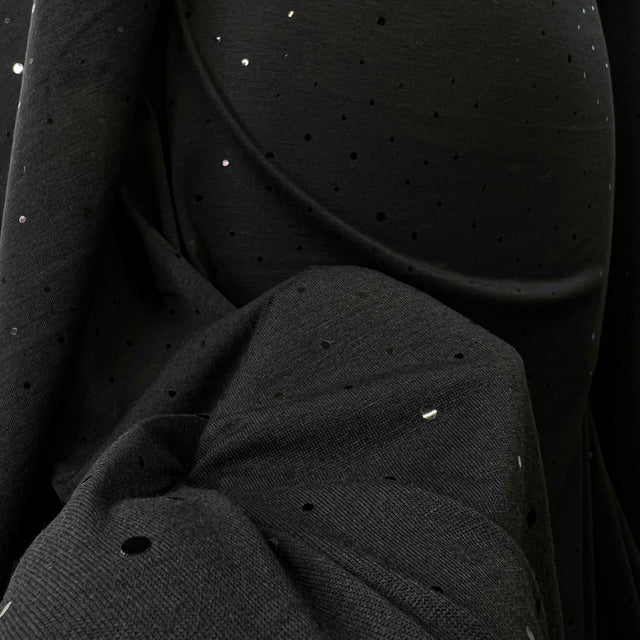 Midnight Glitz Sequin Black Polyester Jersey Dress Fabric