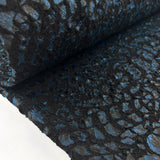 Midnight Jungle Black Blue Polyester Spandex Print Dress Fabric Roll