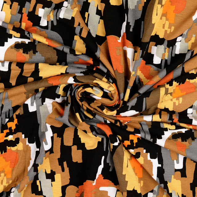 Mila Viscose Elastane Knitted Jersey Abstract Brown Black Dress Fabric Twist 27Ccd3Eb Fb37 4041 B042 9Bcc23745Cad