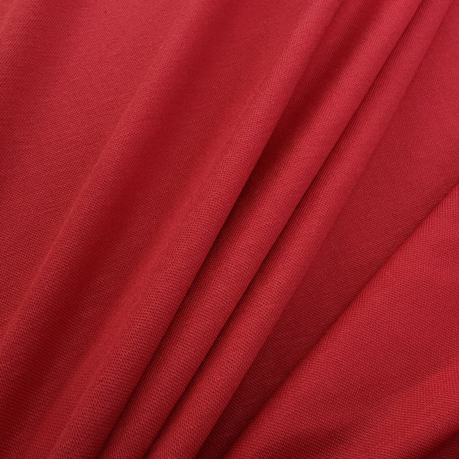 Milan Red Nylon Viscose Plain Knitted Jersey Dress Fabric