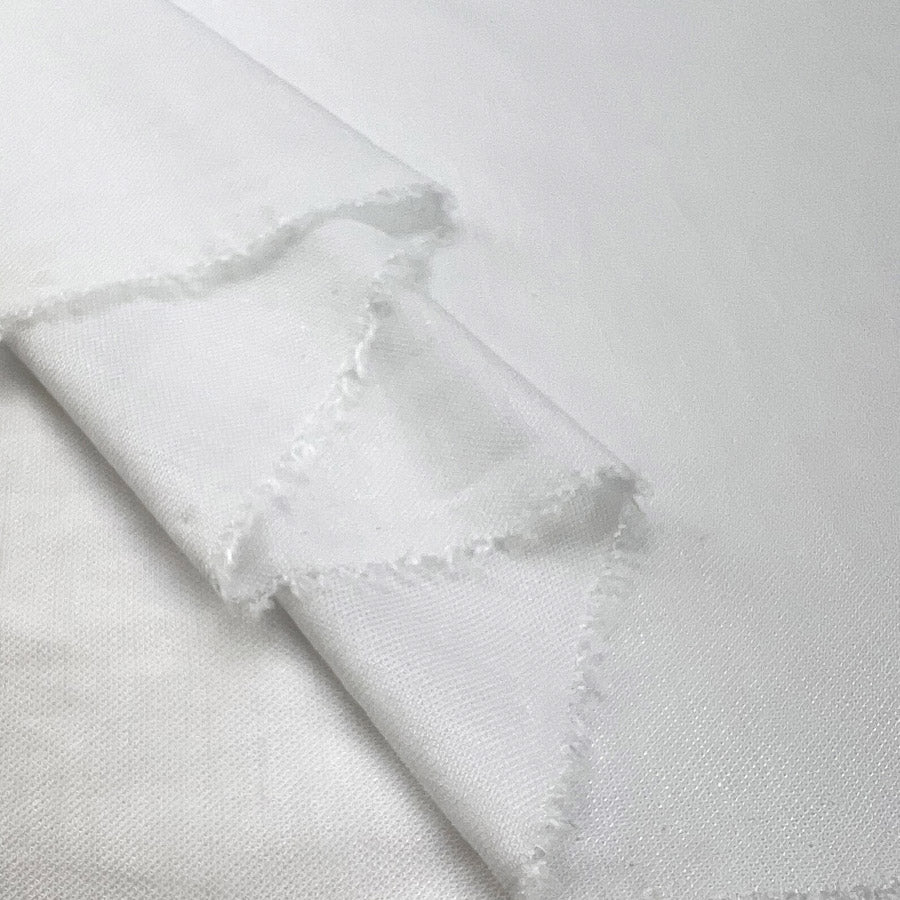 Milan White Nylon Viscose Plain Knitted Jersey Dress Fabric Fold