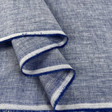 Milano Linen Rustic Blue Italian Ex Designer Woven Dress Fabric Fold