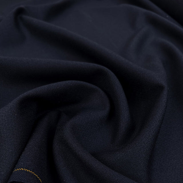 Minster Wool Polyester Navy Plain British Suiting Fabric