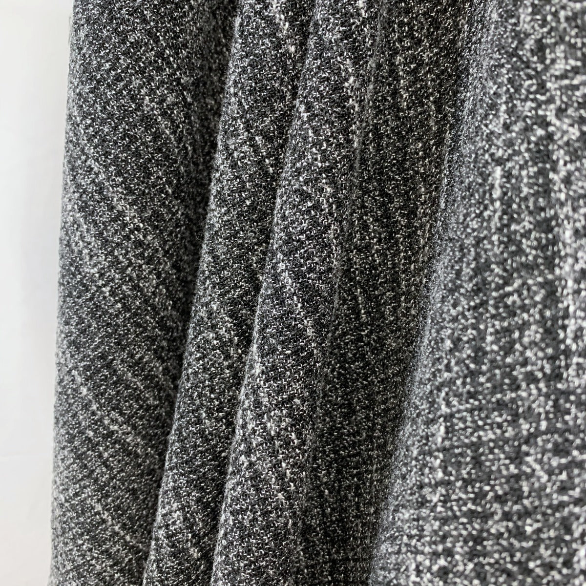 Modernista Polyester Wool Look Suiting Black Grey Yarns Drape