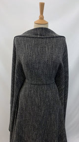 Modernista Polyester Wool Look Suiting Black Grey Yarns Dress