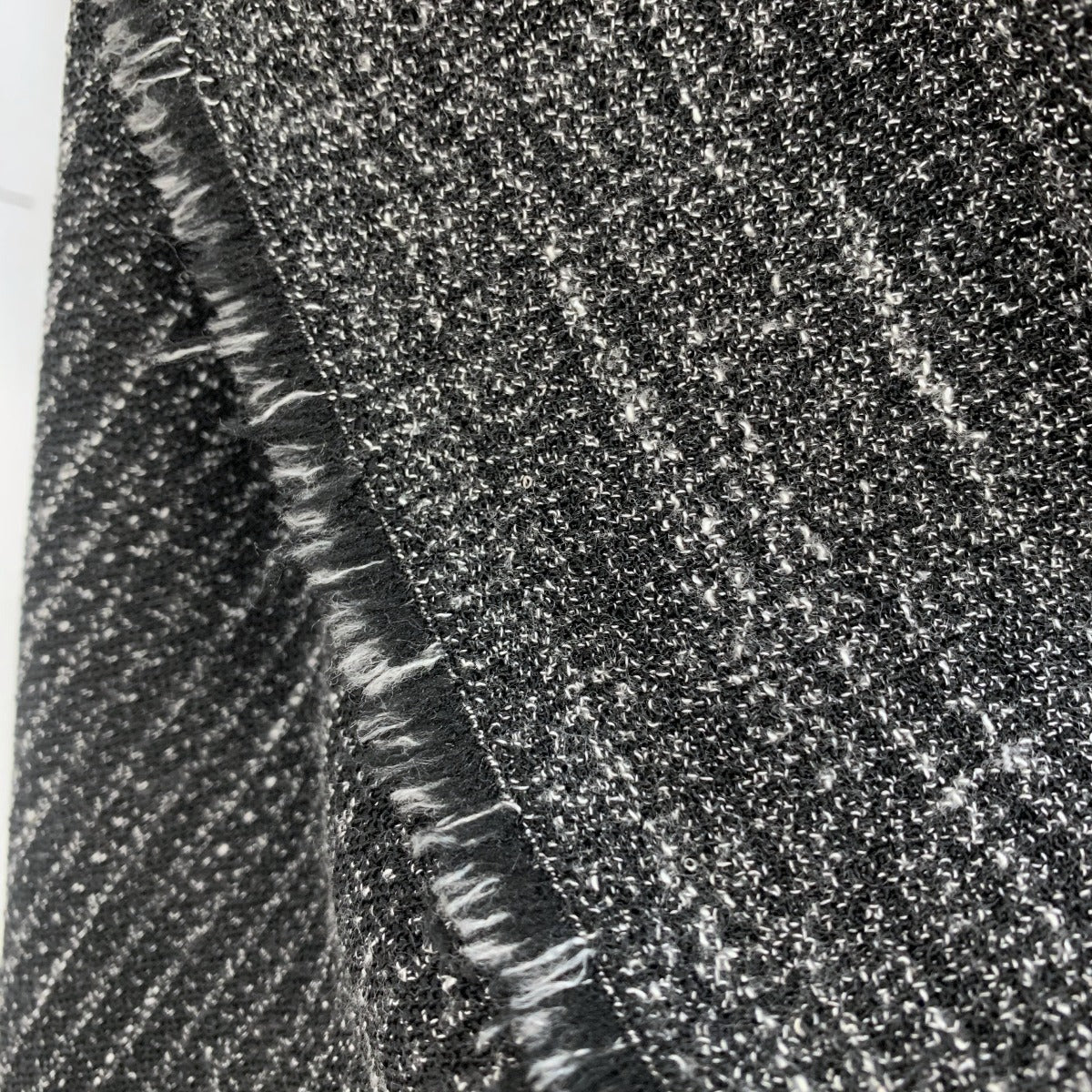 Modernista Polyester Wool Look Suiting Black Grey Yarns Fold
