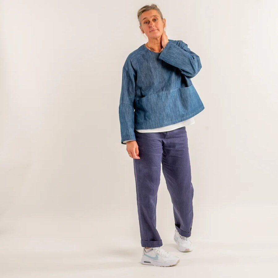 Monsterfabriken Flora Collarless Overshirt Pattern