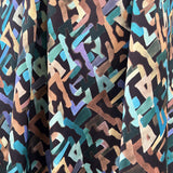 Monte Teal Multicoloured Viscose Abstract Dress Fabric Drape