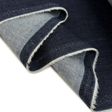 Monza Denim 10 5oz Indigo Cotton Elastane Stretch Woven Trouser Fabric Fold
