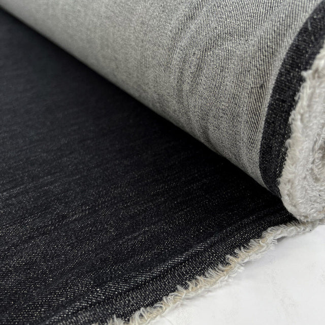 Monza Denim 14oz Charcoal Cotton Elastane Stretch Woven Trouser Fabric Roll