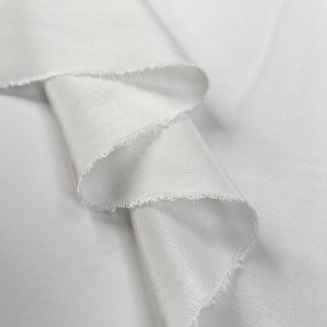 Moonlight silk crepe white italian satin finish woven dress fabric fold