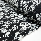 Moonlit Tide Black White Cotton Seersucker Woven Dress Fabric Bolt