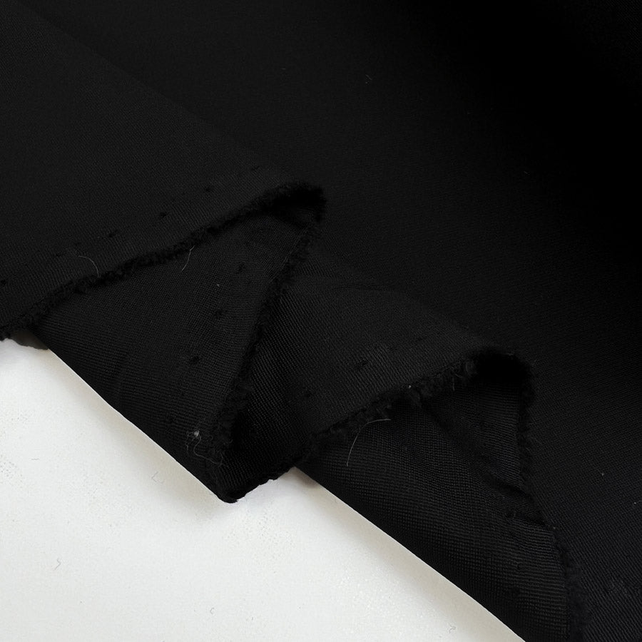 Morning Glory Viscose Elastane Black Stretch Italian Deadstock Fabric Fold