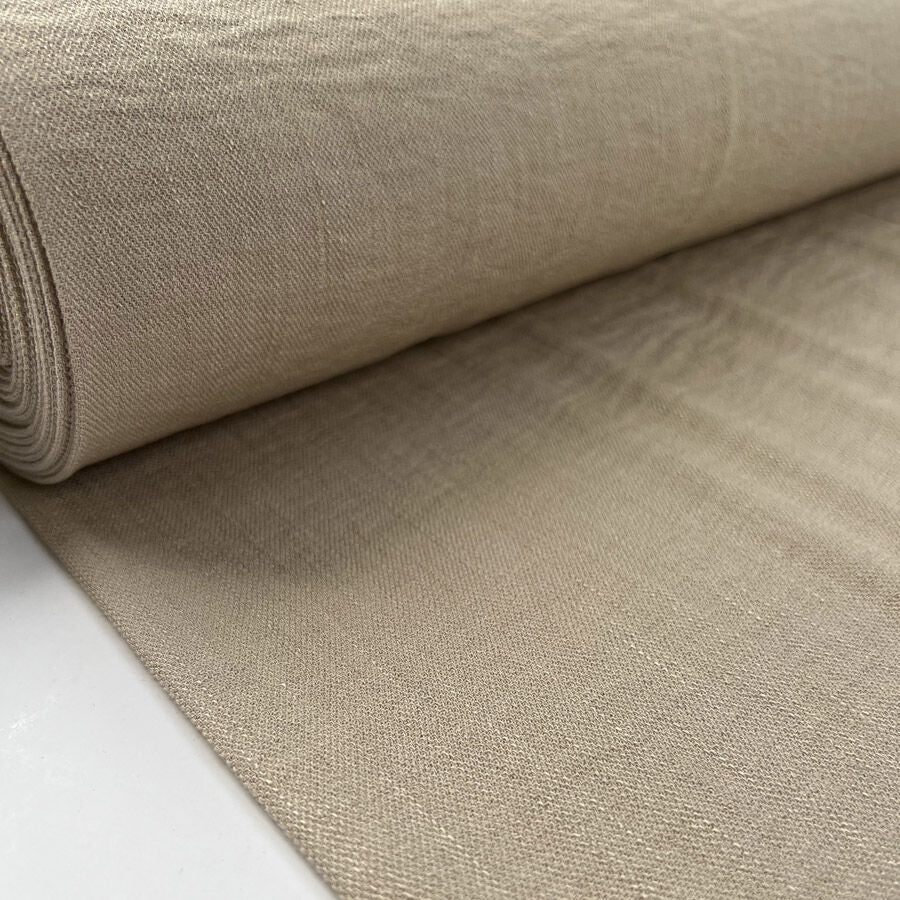 Muse Cream Viscose Nylon Woven Crinkle Fabric Bolt