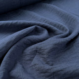 Muse Dark Denim Blue Viscose Nylon Woven Crinkle Fabric