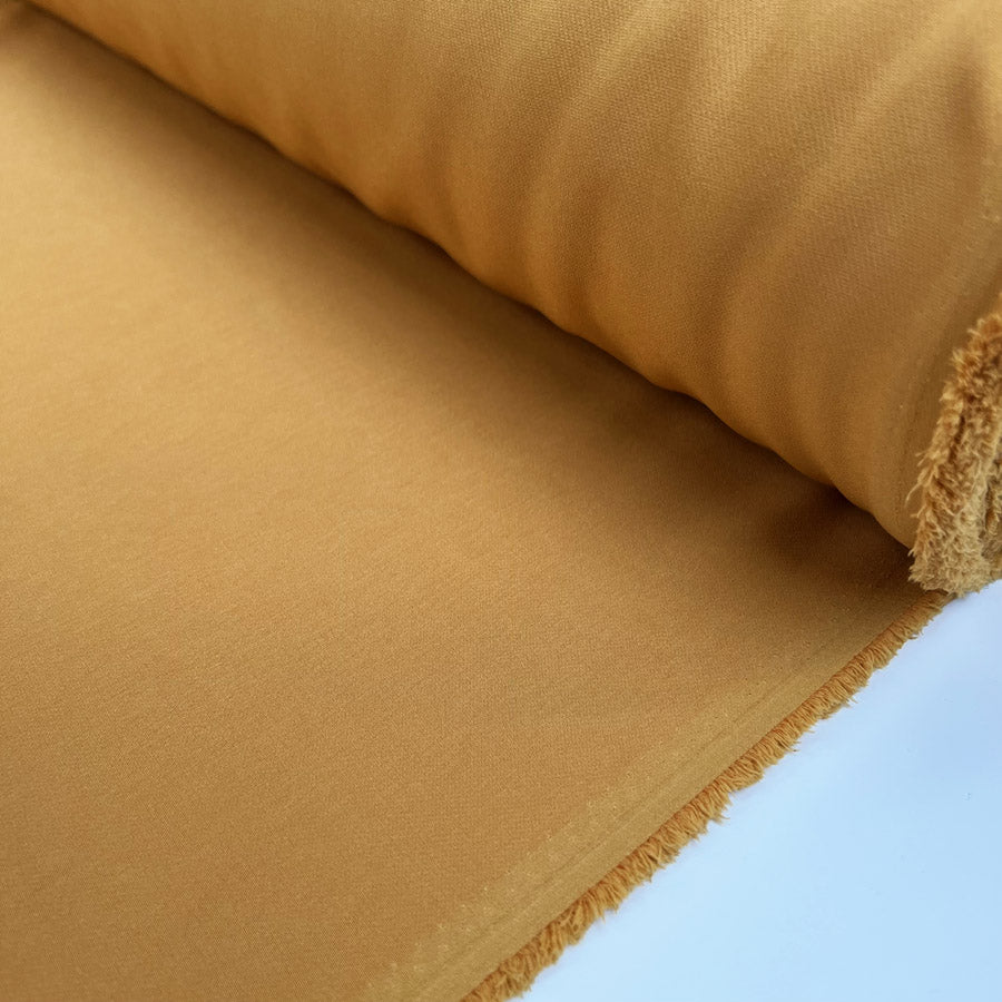 Mustardly Crepe Suiting Polyester Elastane Stretch Yellow Plain Fabric Roll