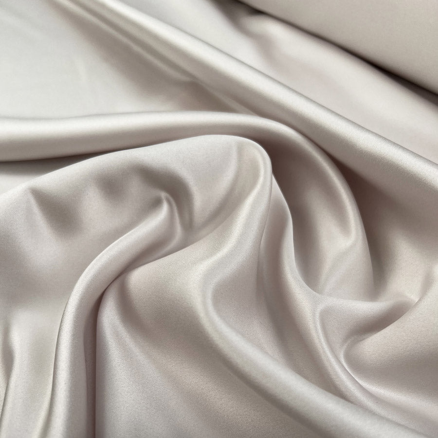 Mystique Dusty Grey Polyester Plain Matte Satin Dress Fabric
