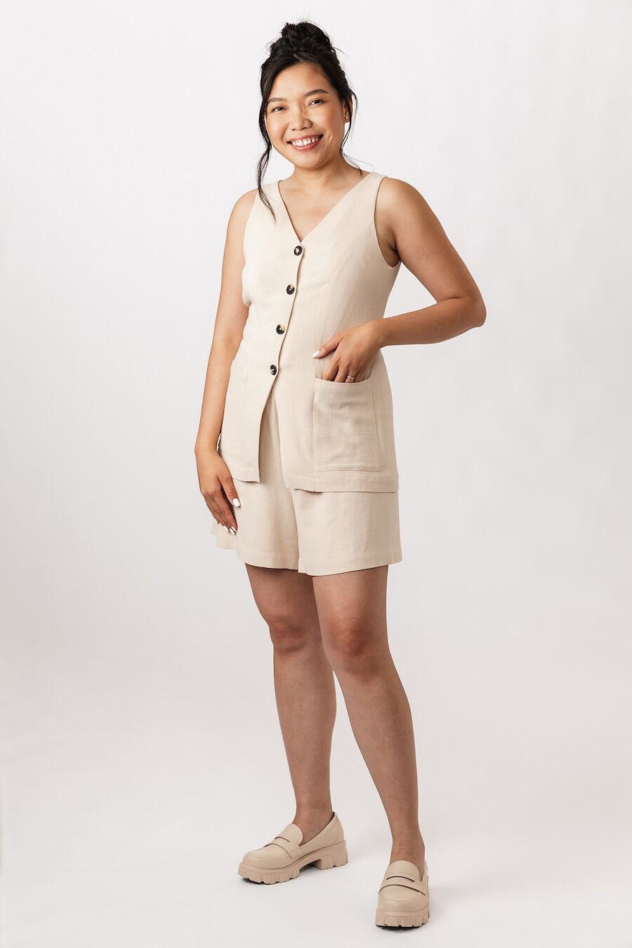 Named Asteri Button Down Dress   Vest Pattern 10