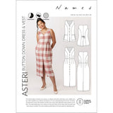 Named Asteri Button Down Dress   Vest Pattern Cover