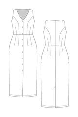 Named Asteri Button Down Dress Pattern Sketch