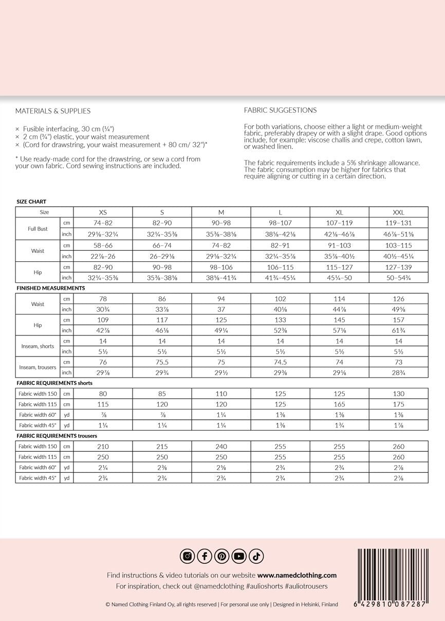 Named Aulio Elastic Waist Shorts   Trousers Pattern Back