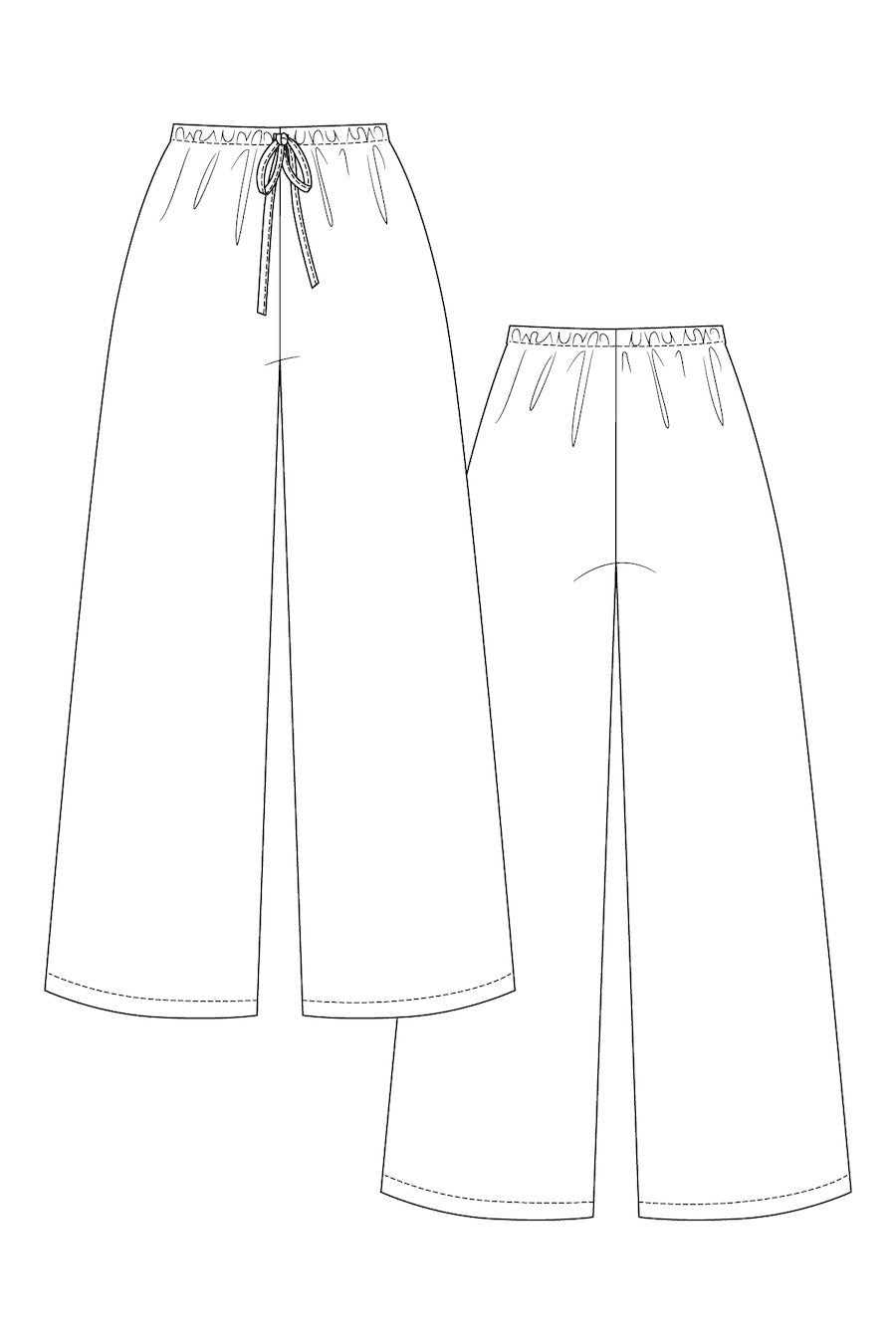 Named Aulio Elastic Waist Shorts   Trousers Pattern Sk1