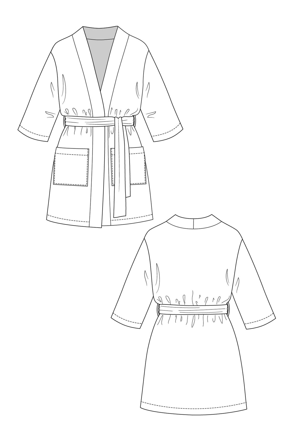 Named Clothing Lahja Dressing Gown Pattern Sketch