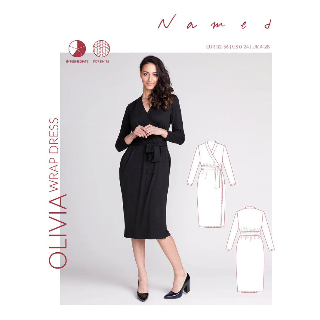 Named Clothing Olivia Wrap Dress Pattern Front