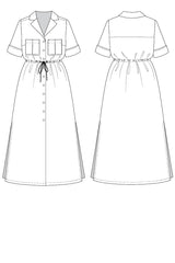 Named clothing reeta shirt dress pattern sketch