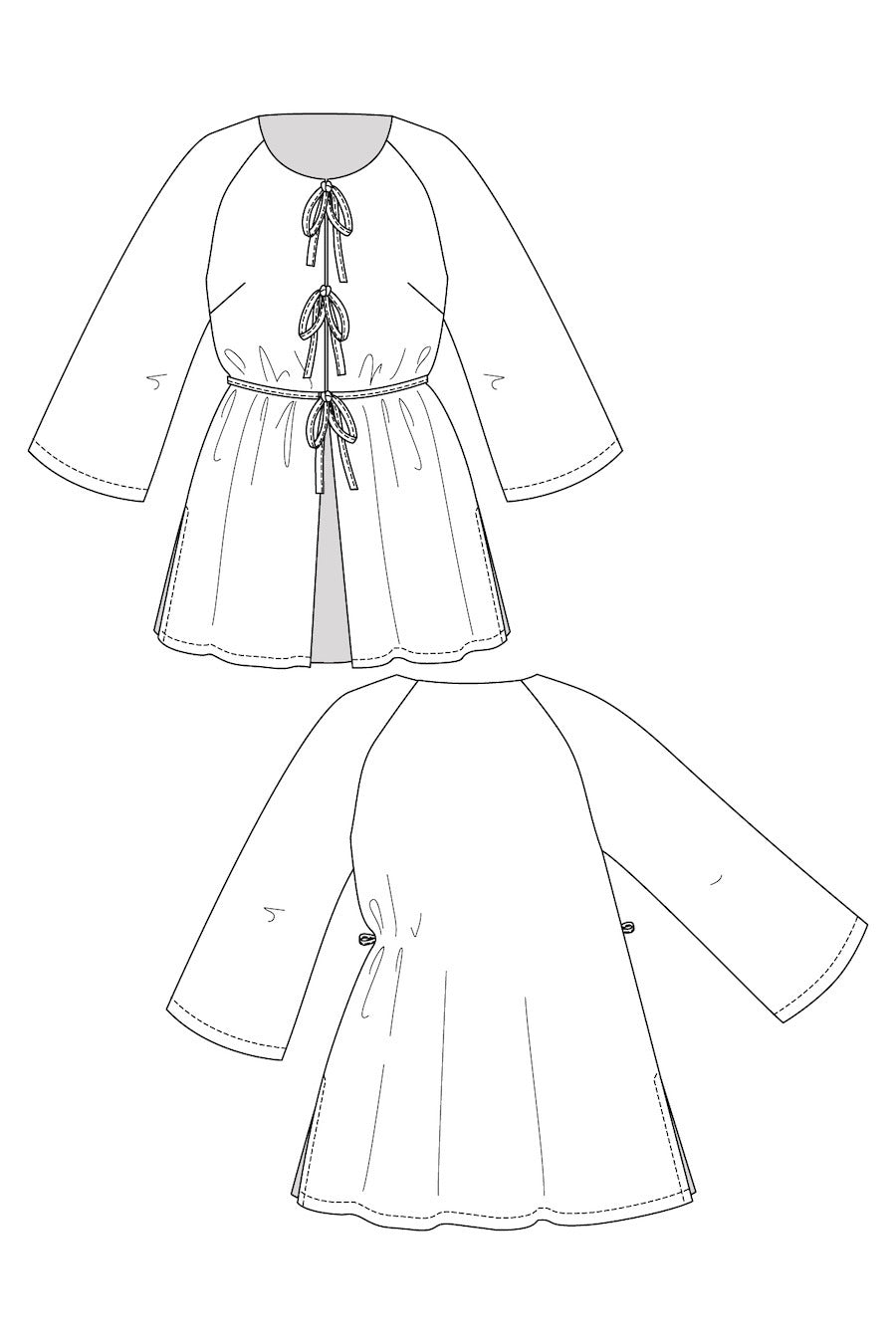 Named Maite Raglan Sleeve Tunic Pattern Sketvh