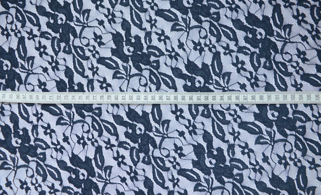 Naughty But Nice Polyester Lace Navy Fabric S