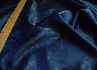 Navy Polyester Paisley Lining Fabric