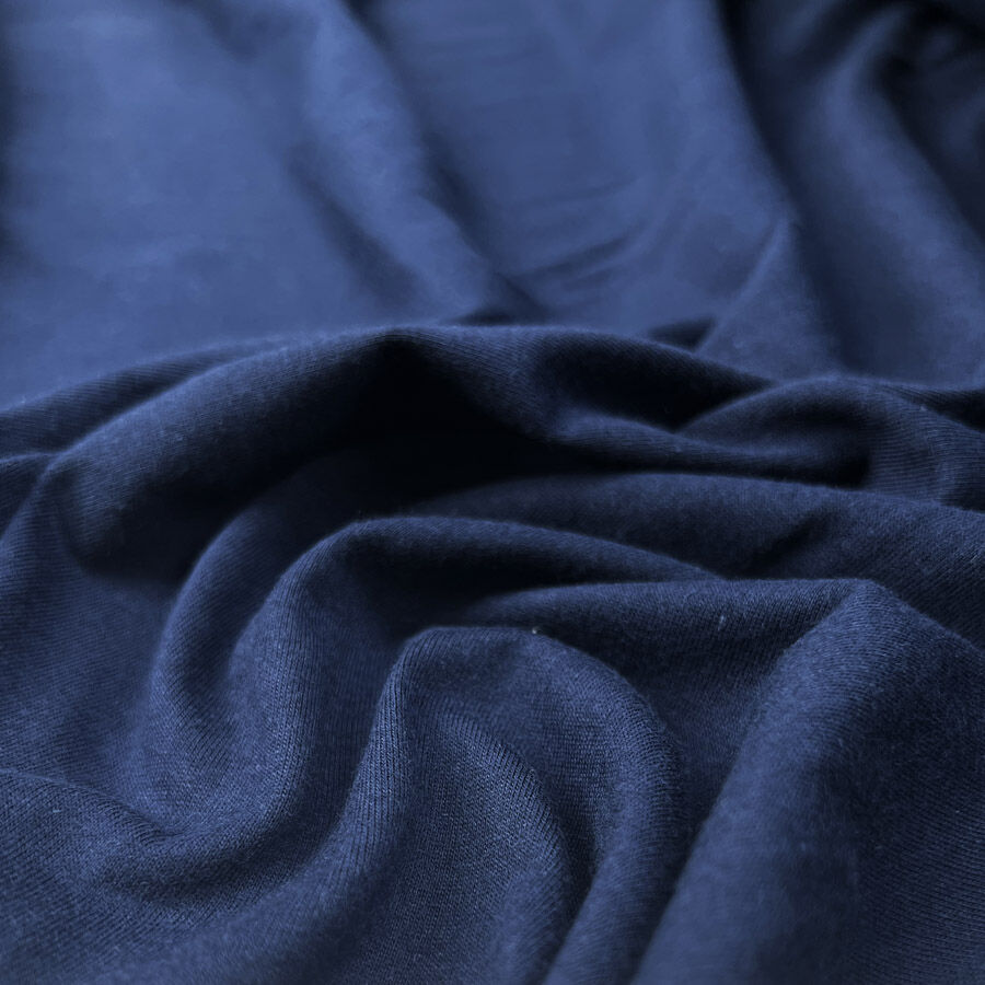 Navy Ex Designer Italian Cotton Jersey Fabric Grasmere Jersey