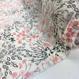 Navy Pink Floral Cotton Dress Fabric Floral Bouquet Roll