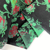 Needlecord Fabric Baby Driver Grandmothers Bouquet Green Fold