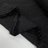 Nera Black Polyester Italian Abstract Quilting Fabric Fold