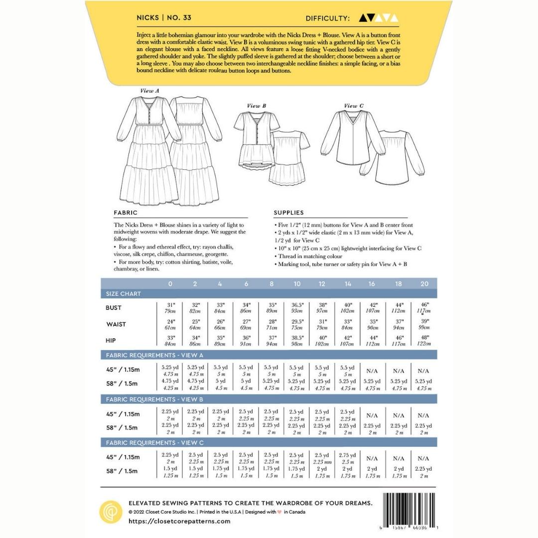 Nicks Dress And Blouse By Closet Core Patterns  Ccfp33 9