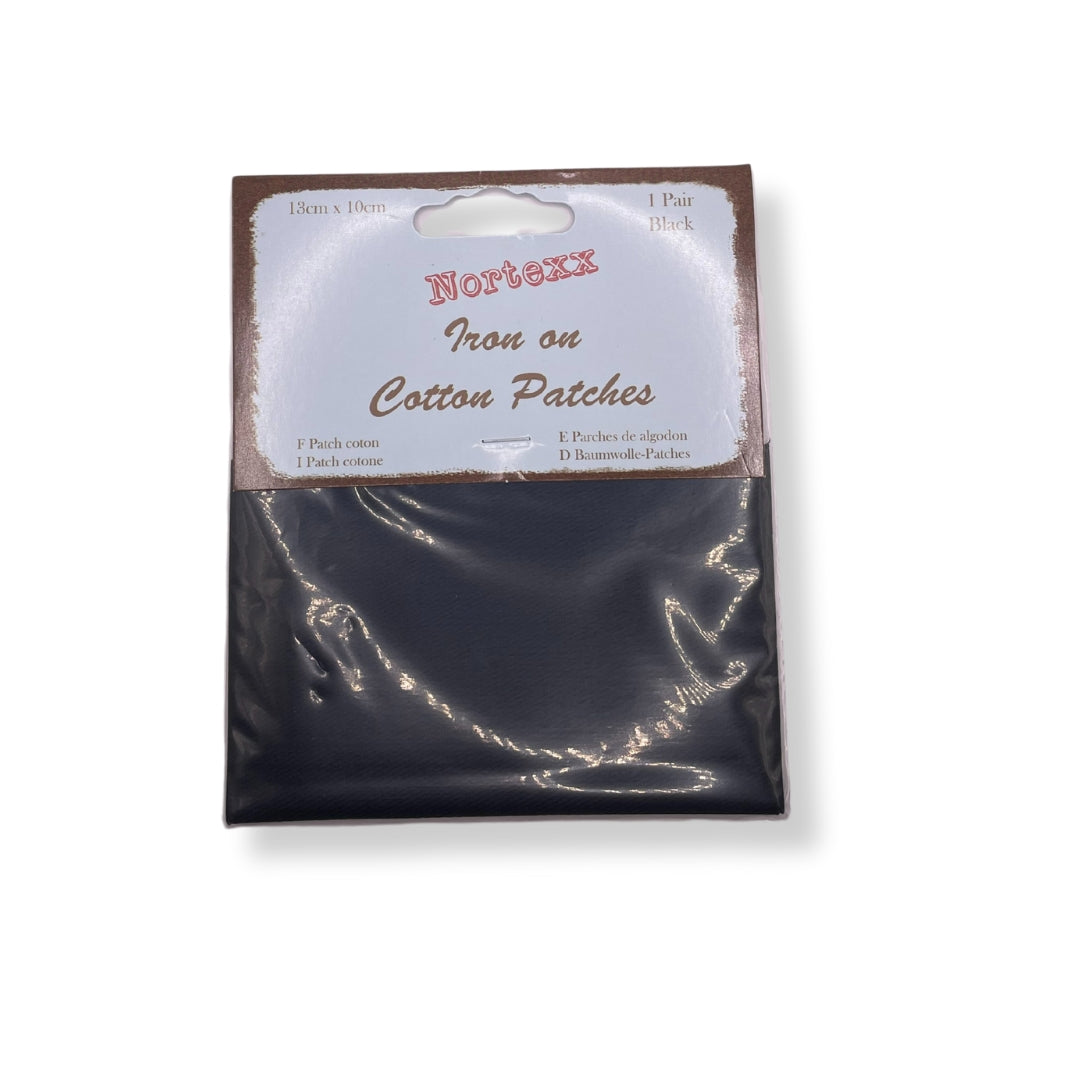 Nortexx Iron On Cotton Patches Black Pack