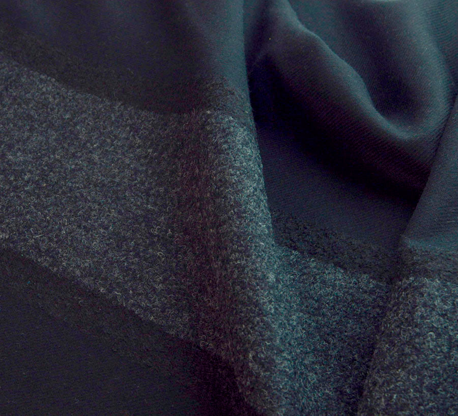 Nostrovia Black Wool Poly Nylon Coat Fabric Cu1