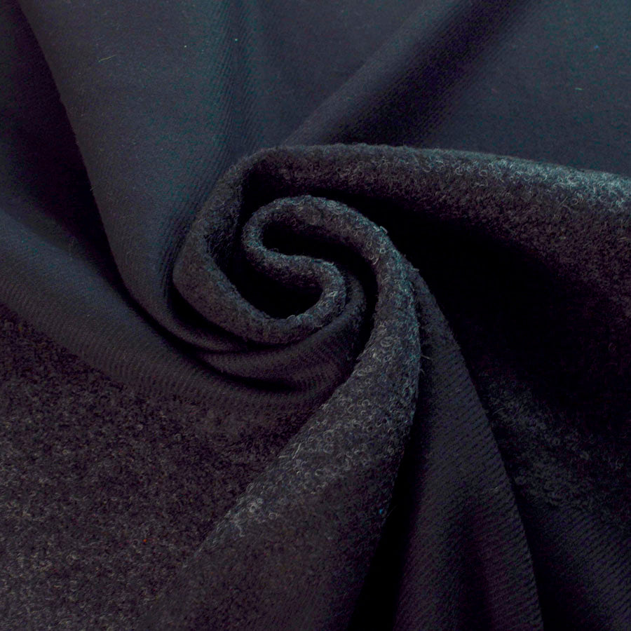 Nostrovia Black Wool Poly Nylon Coat Fabric Cud