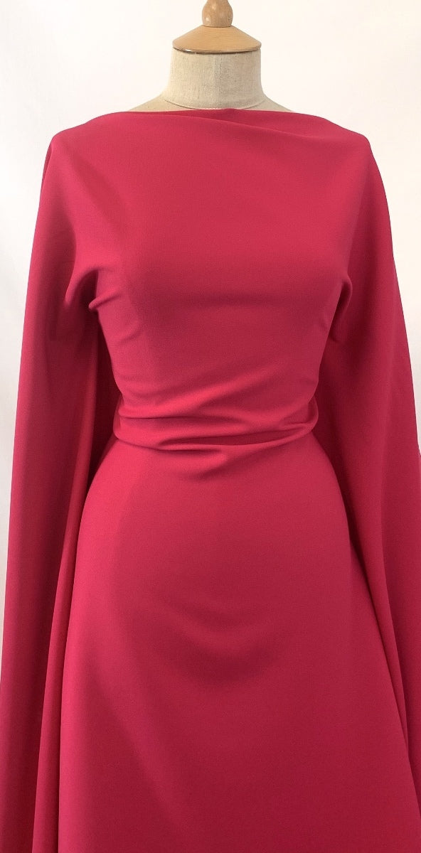 Not The Only Fruit Cerise Polyester Elastane Trousering Fabric Dress