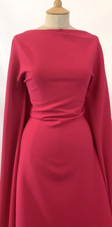 Not The Only Fruit Cerise Polyester Elastane Trousering Fabric Dress