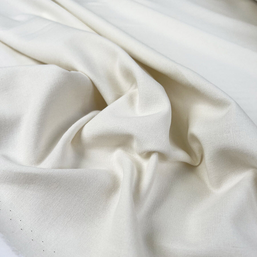 Nothing Fancy Viscose Linen Cream Plain Woven Shirting Fabric