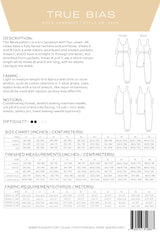 Nova Jumpsuit Pattern Size 0 18 By True Bias Back Cover