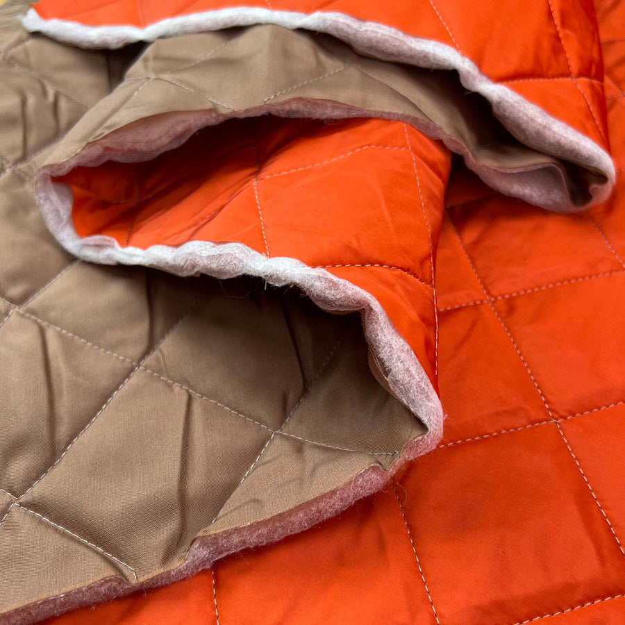 Nylon Polyester Coating Fabric Qulited Escape Autumn Orange Fold